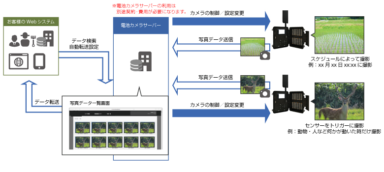 屋外用ＩＯＴ電池カメラシステム システム概略図