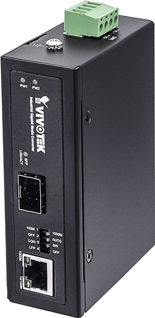 VIVOTEK AW-IHS-0203　産業用1xFE + 1xFE SFPメディアコンバーター【販売終了】