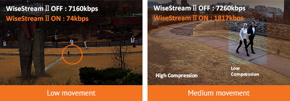 WiseStream II を使用して帯域幅を最大 99% 向上