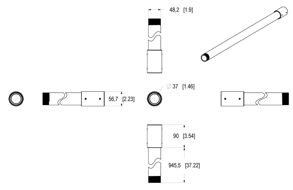 AXIS TP3908-E Extension Pipe　100cm