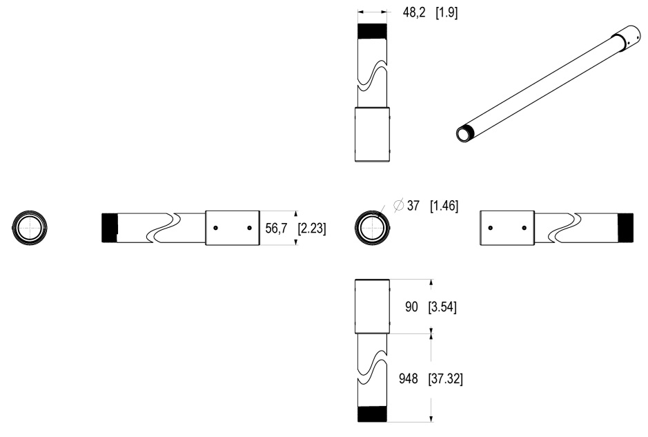 AXIS TP3908-E Extension Pipe　100cm